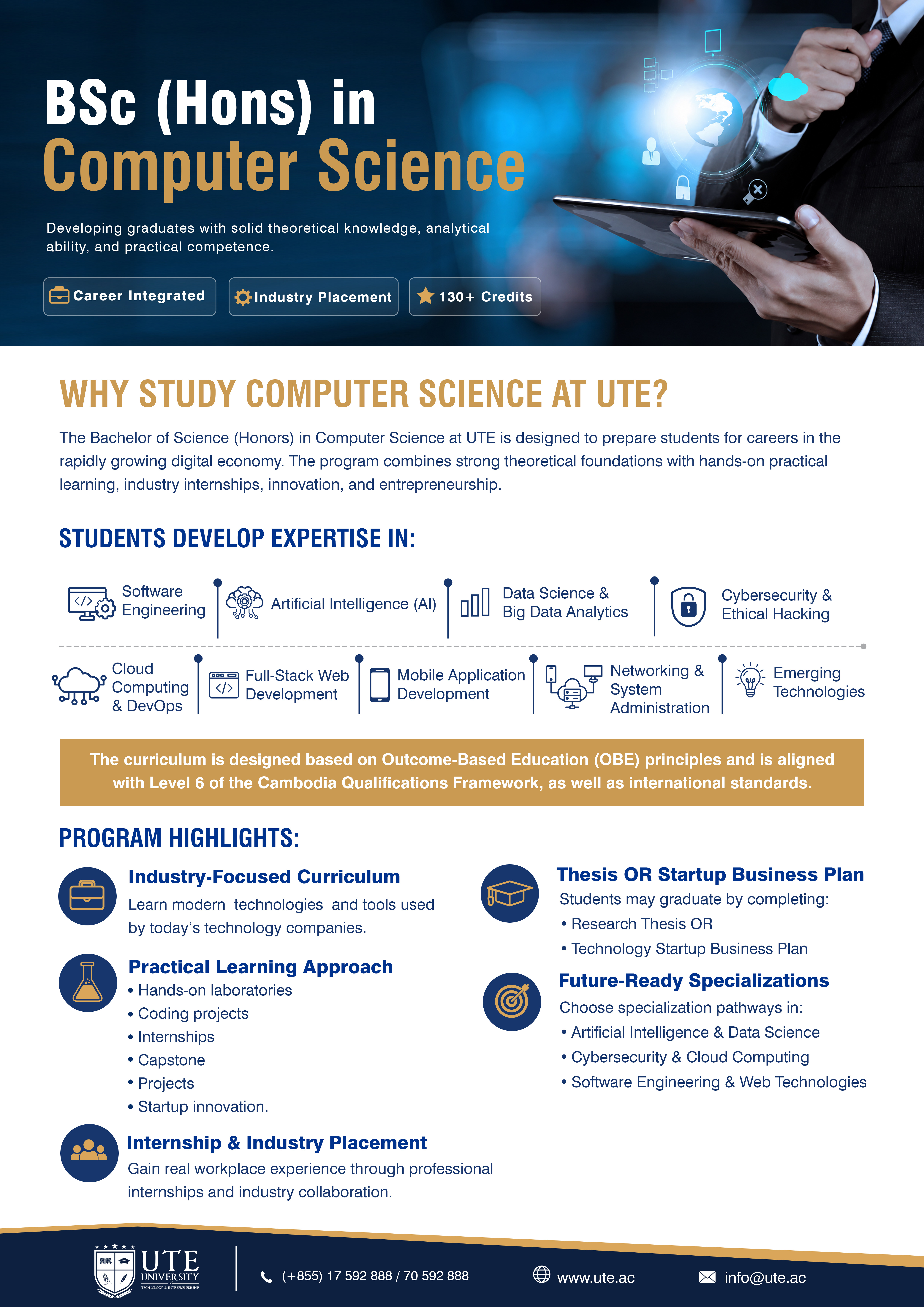 BSc (Hons) in Computer Science brochure preview — page 1