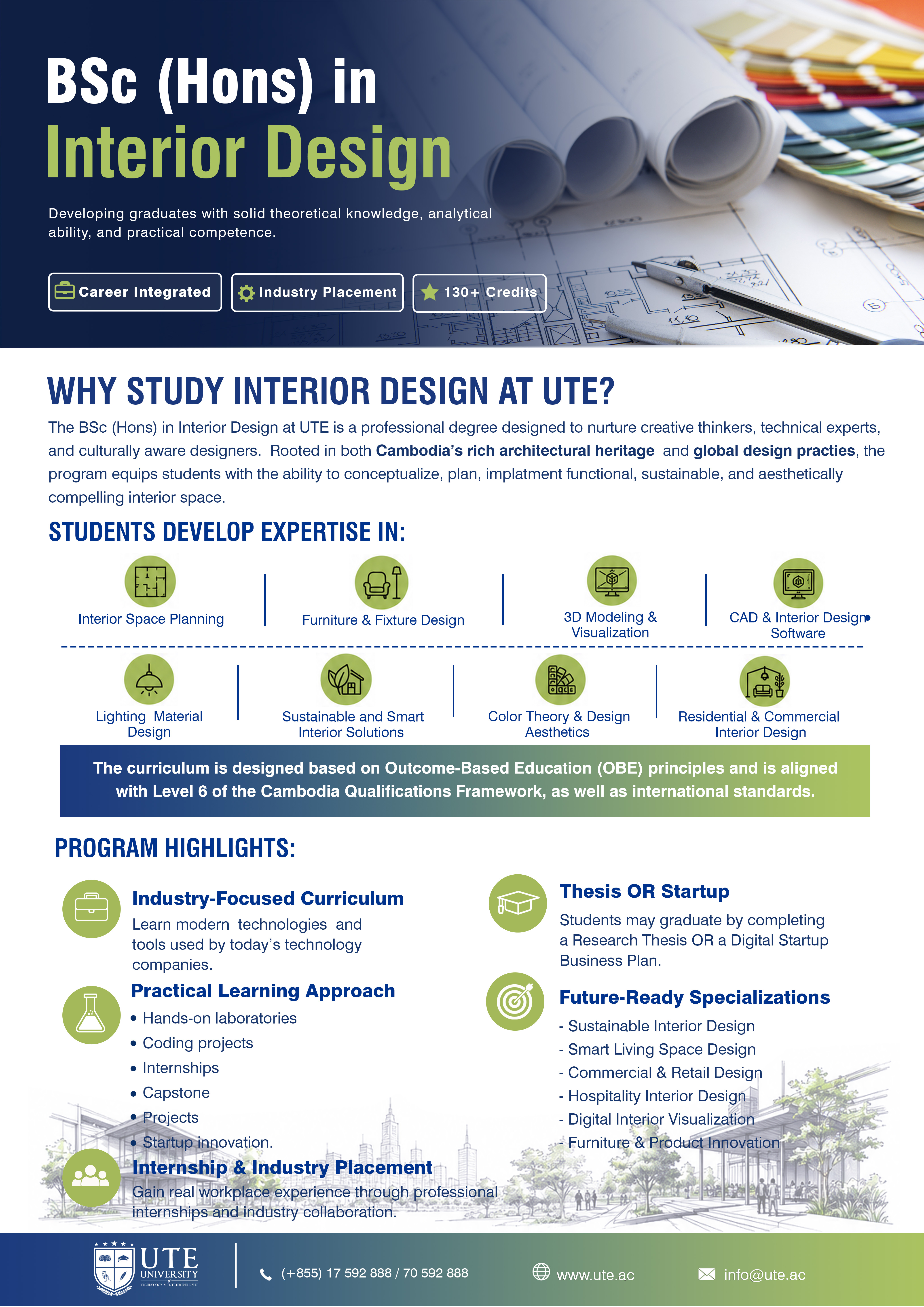 BSc (Hons) in Interior Design brochure preview — page 1