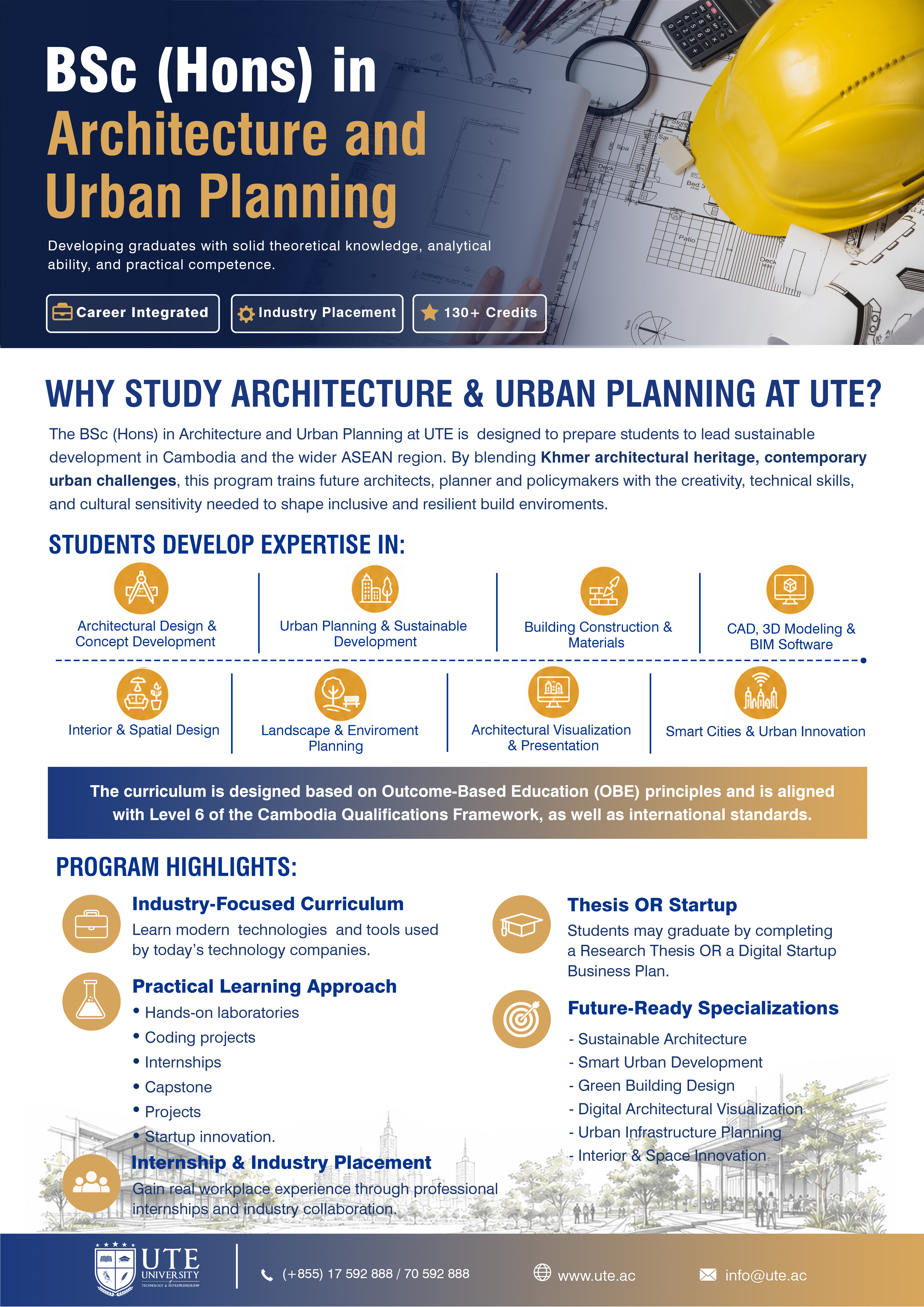 BSc (Hons) in Architecture and Urban Planning brochure preview — page 1